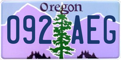 OR license plate 092AEG