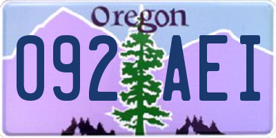 OR license plate 092AEI