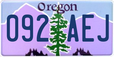 OR license plate 092AEJ