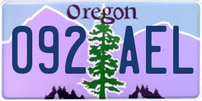 OR license plate 092AEL
