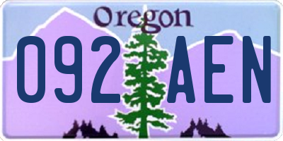 OR license plate 092AEN