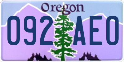 OR license plate 092AEO