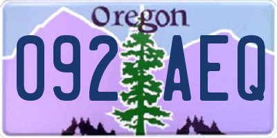 OR license plate 092AEQ