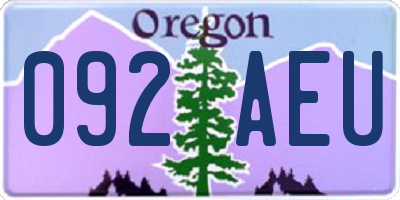 OR license plate 092AEU