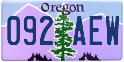 OR license plate 092AEW