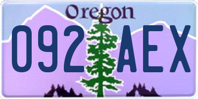 OR license plate 092AEX