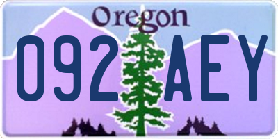 OR license plate 092AEY
