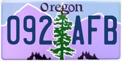 OR license plate 092AFB