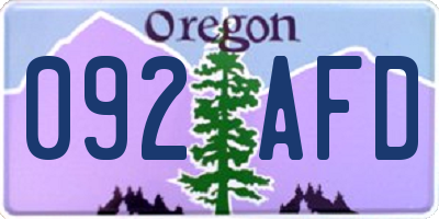 OR license plate 092AFD