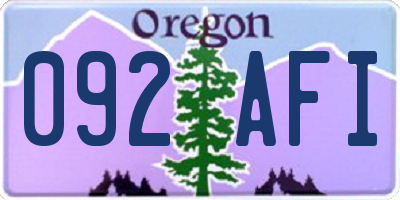OR license plate 092AFI