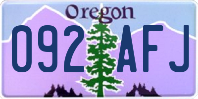 OR license plate 092AFJ