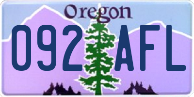 OR license plate 092AFL