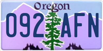 OR license plate 092AFN