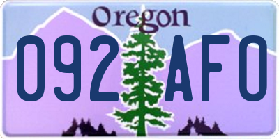 OR license plate 092AFO