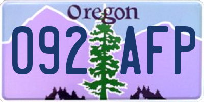 OR license plate 092AFP