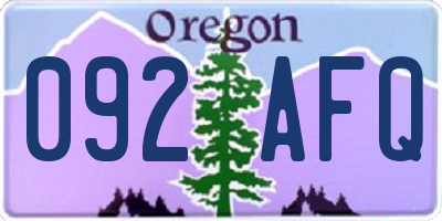 OR license plate 092AFQ