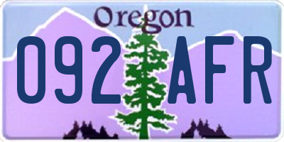 OR license plate 092AFR