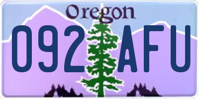 OR license plate 092AFU