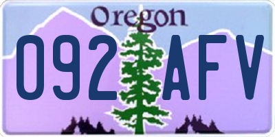 OR license plate 092AFV