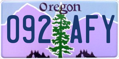 OR license plate 092AFY
