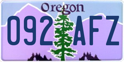 OR license plate 092AFZ