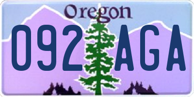 OR license plate 092AGA