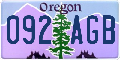 OR license plate 092AGB