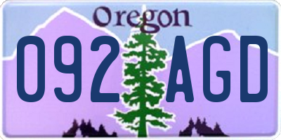 OR license plate 092AGD