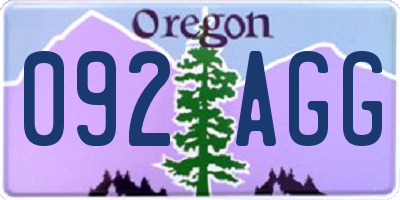 OR license plate 092AGG