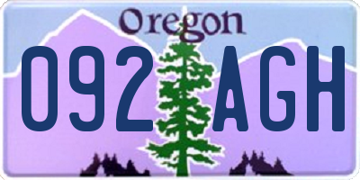 OR license plate 092AGH