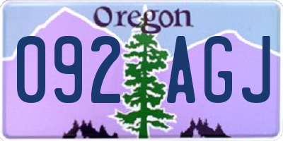 OR license plate 092AGJ