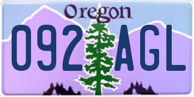 OR license plate 092AGL