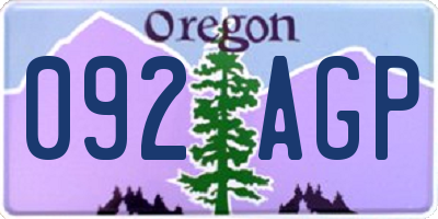 OR license plate 092AGP