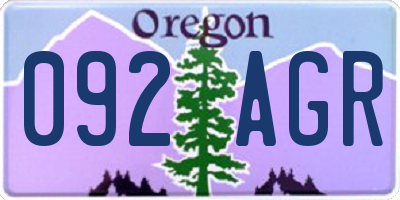 OR license plate 092AGR