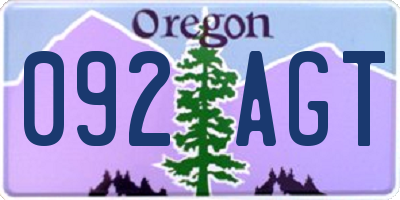 OR license plate 092AGT