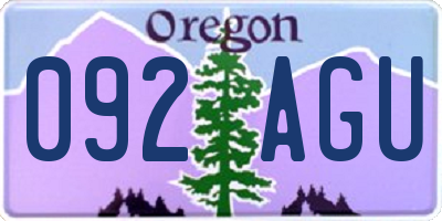 OR license plate 092AGU