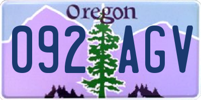 OR license plate 092AGV