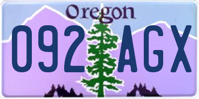 OR license plate 092AGX