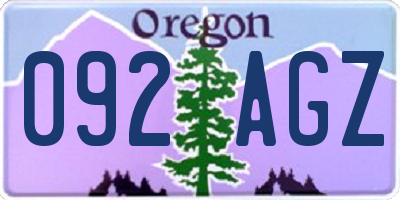 OR license plate 092AGZ