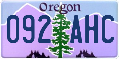 OR license plate 092AHC