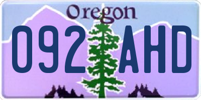 OR license plate 092AHD
