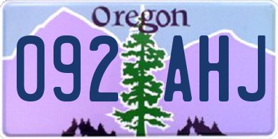 OR license plate 092AHJ