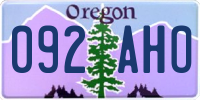 OR license plate 092AHO