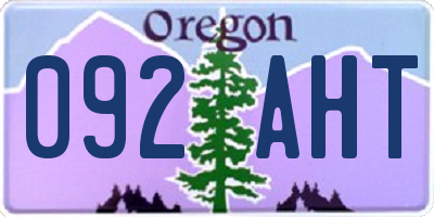 OR license plate 092AHT