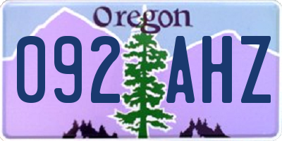 OR license plate 092AHZ
