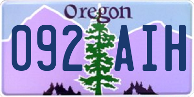 OR license plate 092AIH