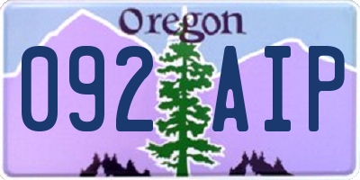 OR license plate 092AIP