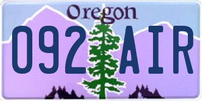 OR license plate 092AIR