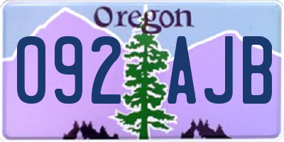 OR license plate 092AJB