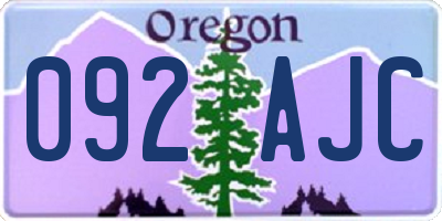 OR license plate 092AJC